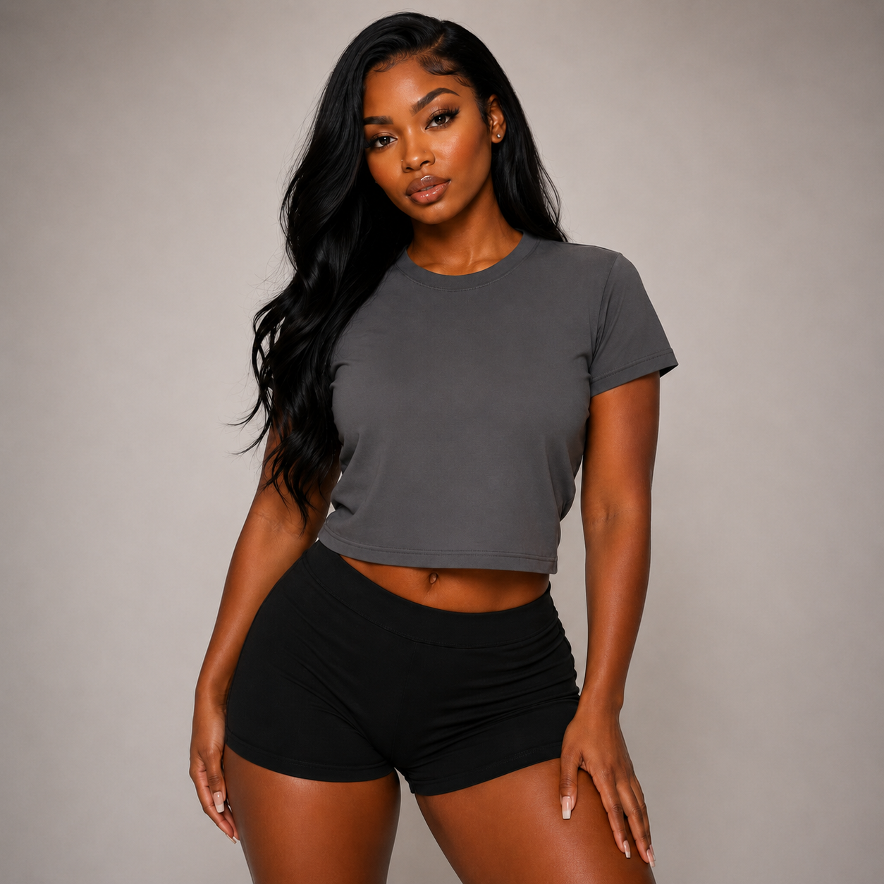 Premium Custom 220GSM Classic Cropped Short Sleeve Mini Tee